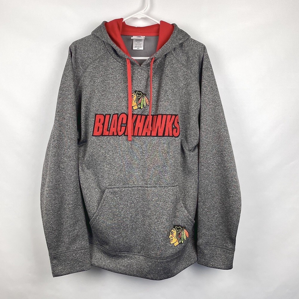 NHL Chicago Blackhawks Hockey Men's M Dark Gray Pullover Hoodie Sweatshirt